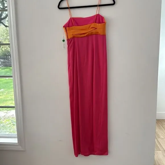 Alice & Olivia - Lilly’s Slit Midi Dress in Orange and Candy - NWT Size 0 - Picture 12 of 12